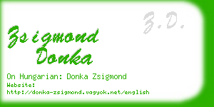 zsigmond donka business card